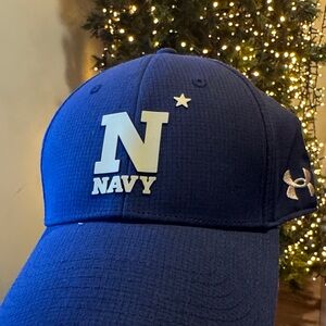 Under Armour Navy Blue Cap with Gold Logo USNA